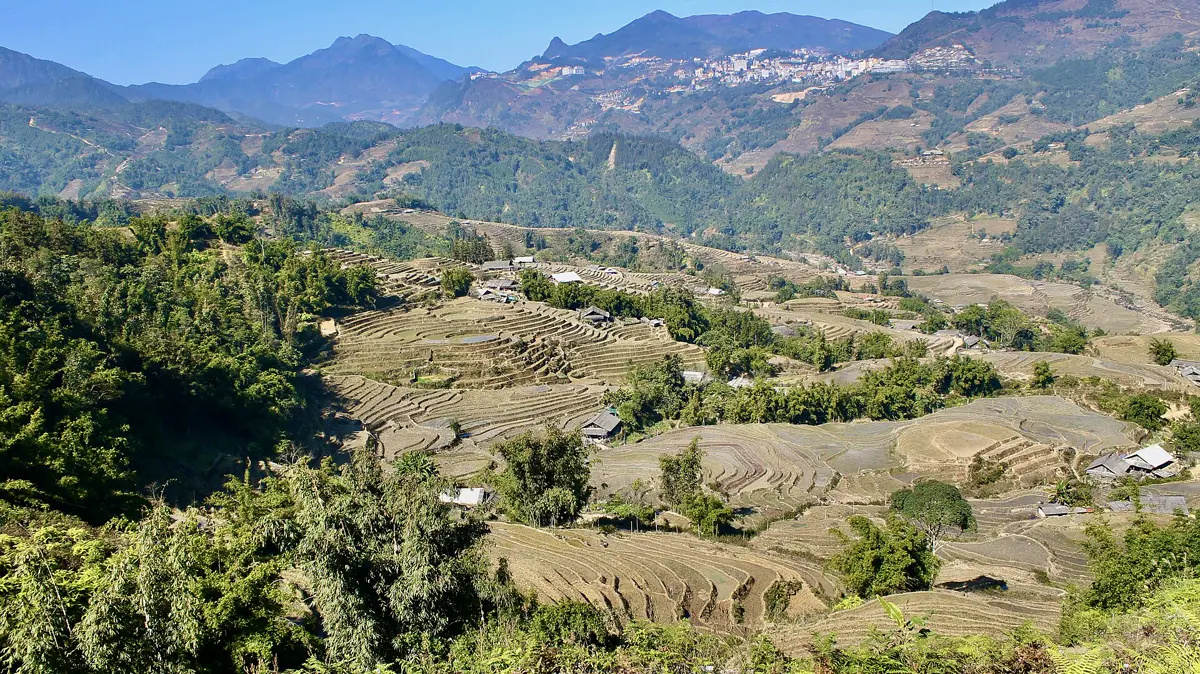 Ruộng bậc thang Mù Cang Chải hoàng hôn